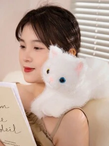 1 件 40/53 厘米卡哇伊毛绒猫毛绒玩具可爱白猫黑猫娃娃毛绒柔软动物枕头可爱生日礼物 - 彩色 - 查看 7