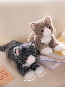 1 件 40/53 厘米卡哇伊毛绒猫毛绒玩具可爱白猫黑猫娃娃毛绒柔软动物枕头可爱生日礼物 - 彩色 - 查看 10