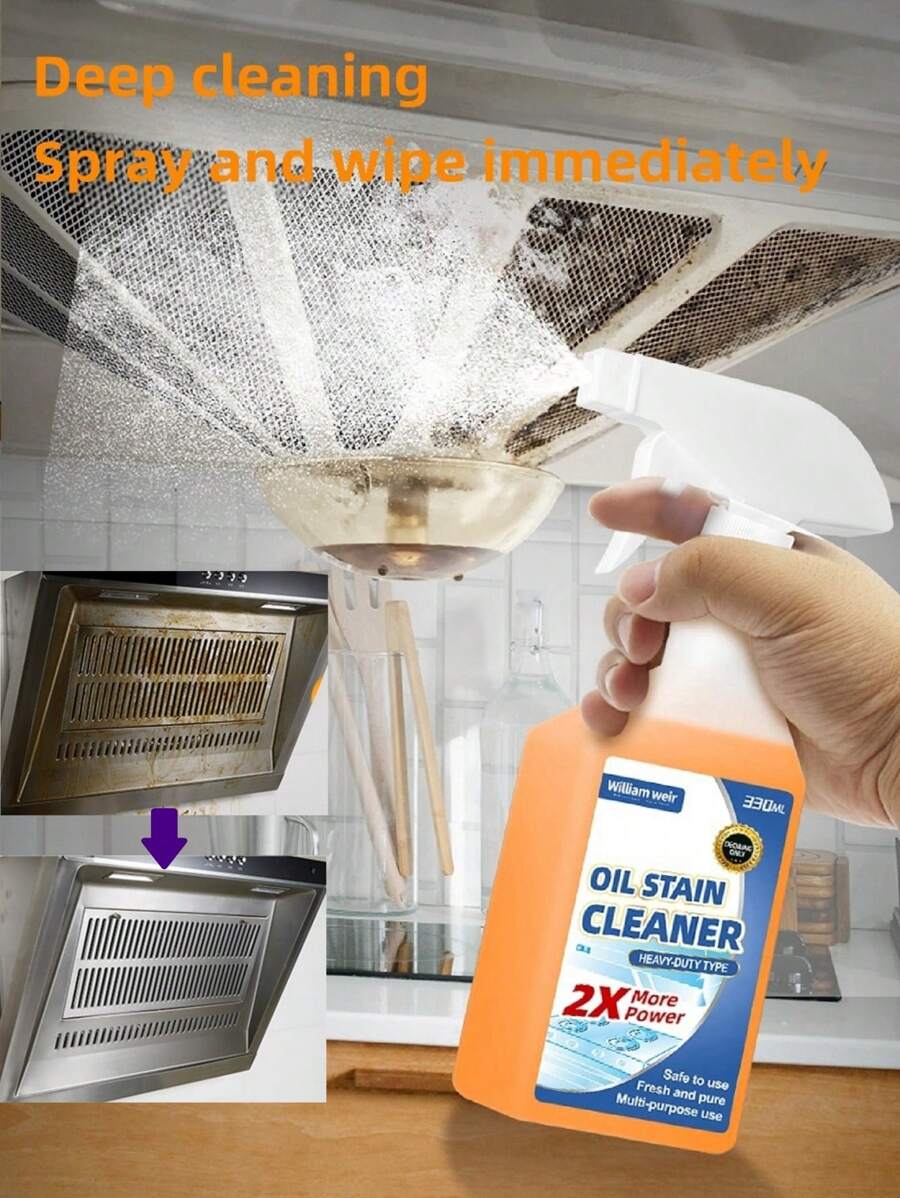 330ml Kitchen Heavy Duty Degreasing Foam Cleaner, For Stubborn Grease