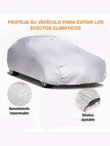 Funda Cubierta Impermeable Para Auto Protección Contra Lluvia Y Polvo Talla Grande - Gris - Ver 6