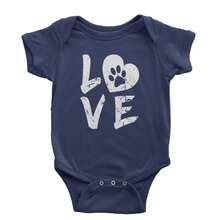 I Love My Dog Paw Print Infant One-Piece Romper Bodysuit And Toddler T-Shirt