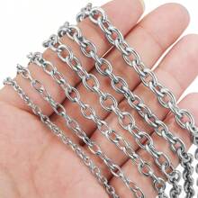 1 M 304 Stainless Steel Cross Chain Necklace O Chain Melon Face Accessories DIY Jewellery Accessories Chain Jewelry Handmade Accessories Materials