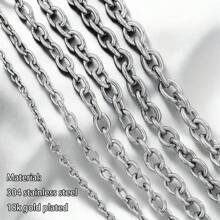 1 M 304 Stainless Steel Cross Chain Necklace O Chain Melon Face Accessories DIY Jewellery Accessories Chain Jewelry Handmade Accessories Materials