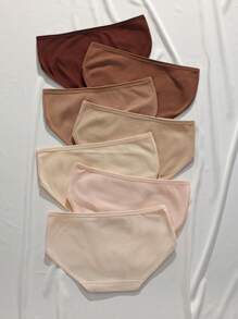 7 pares de bragas de algodón de unicolor tipo sandía para mujeres, con decoración de lazos, ropa interior de señoras transpirable y suave para la piel