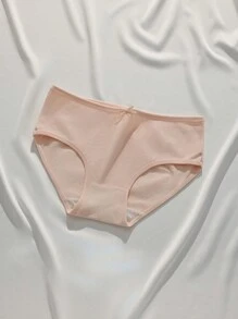 7 pares de bragas de algodón de unicolor tipo sandía para mujeres, con decoración de lazos, ropa interior de señoras transpirable y suave para la piel