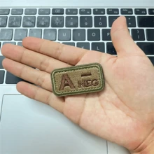 A B AB O NEG POS Tactical Military Morale Applique Hook And Loop Uniform Sticker Cloth Badge Emblem Blood Type Fastener Patches - Multicolor - View 7