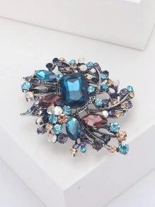 1Pc Fashionable And Luxurious Crystal Glass Brooch Suitable For Daily Wear By Women