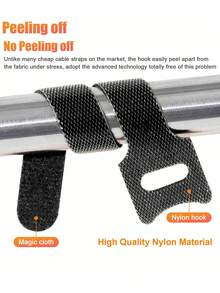 20pcs T-Shaped Back-To-Back Cable Ties For Earphones, Data Cables, Hook And Loop Cable Ties, Power Cord Storage Cable Ties, Wire Cable Ties - Black - View 7