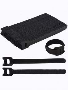 20pcs T-Shaped Back-To-Back Cable Ties For Earphones, Data Cables, Hook And Loop Cable Ties, Power Cord Storage Cable Ties, Wire Cable Ties - Black - View 4