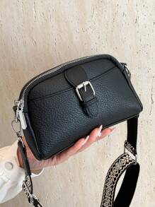 正品高品质软皮奢华钱包斜挎包设计师品牌女士单肩斜挎包 2024 - 黑色 - 查看 4