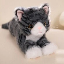 1 件 40/53 厘米卡哇伊毛绒猫毛绒玩具可爱白猫黑猫娃娃毛绒柔软动物枕头可爱生日礼物 - 彩色 - 查看 15