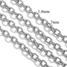 1 M 304 Stainless Steel Cross Chain Necklace O Chain Melon Face Accessories DIY Jewellery Accessories Chain Jewelry Handmade Accessories Materials