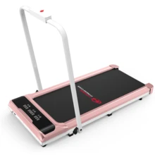 Under Desk Treadmill- Super Large LED Display, Quiet Motor, And Shock Absorption For Home Fitness - Pink With Handrail - View 2