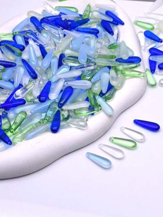 Big Size 7x22mm Long Pink Blue White  Drop Glass Beads For Jewelry Making DIY Earring Necklace Accessories