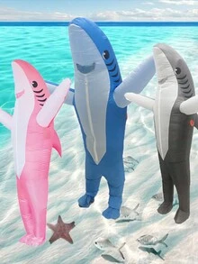 Adults Inflatable Costumes Blow Up Shark Costume For Birthday Gift Cos Play Party - A - View 11
