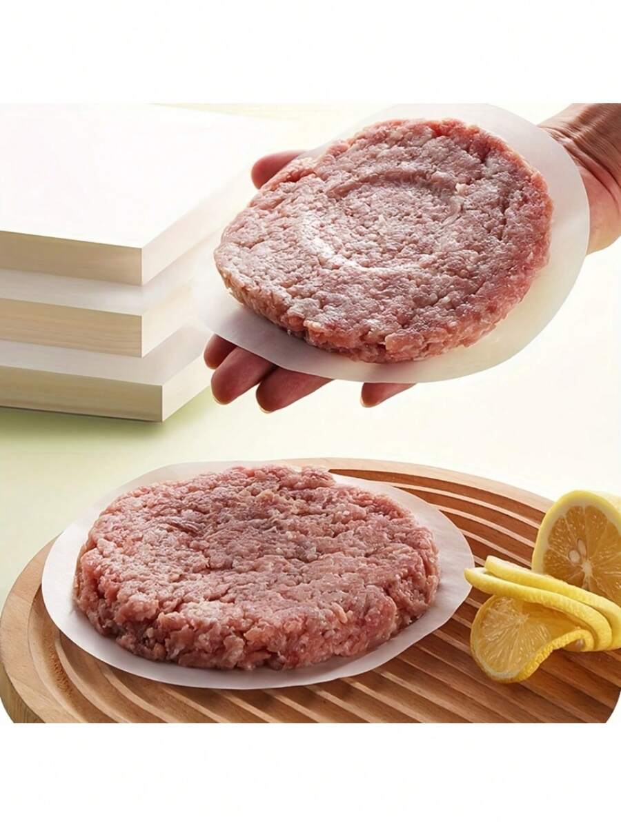 100pcs Round Parchment Paper, 4.33in NonStick Wax Paper Burger Patty