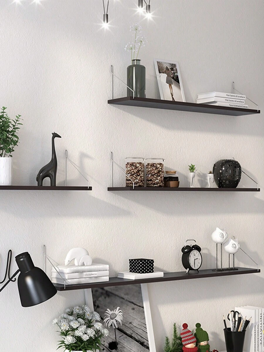 1 件浮动书架壁挂式装饰储物架，无需钻孔，卧室宿舍壁架秋季家居装饰房间装饰