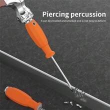 10pcs Slotted & Phillips Head Screwdriver Set, Extra Long Shaft & Magnetic Tip, Industrial Grade - Orange - View 3