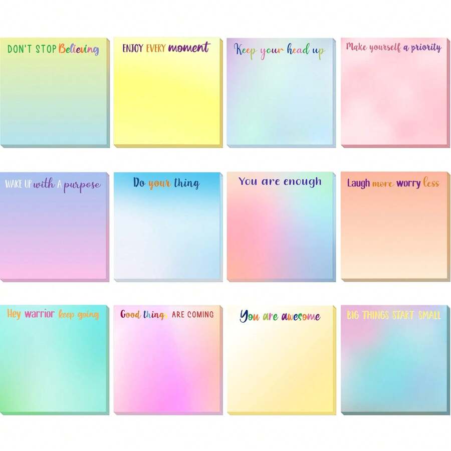 1pc Inspirational Note Pad 3 X 3 Inches, A Fun And Inspirational Notebook For Teachers, Nurses, Colleagues, And Work And Study Supplies As A Positive Gift (Random Color) - Random Color (1pc) - View 1