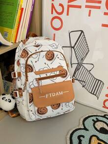 New Campus Backpack, Korean Minimalist School Bag For High School Students, Lightweight Book Bag With AccessorySchool Backpack,School Bag,School Bookbag,Big Backpack,Backpack School,Back To School BagsLarge Capacity,Portable,Lightweight,Laptop Compartment, Suitable For Teen Girls Women College Students, Perfect For Back To School,College,Middle School, High School,First Day Of School - Brown - View 7