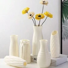 Bulk White Small Conical Shaped Plastic Flower Vase, Damage Resistant, Suitable For Floral Center Pieces, Weddings, Parties, Living Room Decor (Basic) - White - View 1