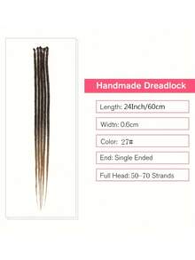 24 Inch Braided Hair Extensions 5 Strands Fine 0.6cm Synthetic Handmade Reggae Hairstyle Hip Hop Soft Braided Hair Extensions - Multicolor - View 5