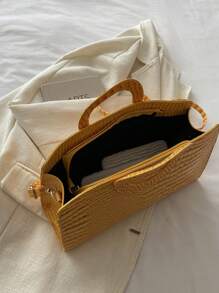 The New Simple, Fashionable, Versatile, Gorgeous, Retro Hand-Carry, Cross-Body Round Tote Bag - Yellow - View 10