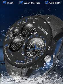 SANDA New Arrival Fashion Cool Men's Watches Outdoor Sports Running Fishing Hiking Camping Electronic Wristwatch Constellation Dial Design Military Multifunctional Waterproof Wristwatch Calendar Week Alarm Clock 12/24 Hour Stopwatch For Christmas Birthday Halloween Thanksgiving Gifts