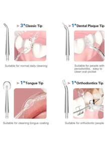 HYUNDAI Rechargeable Dental Flosser, Portable Handheld Wireless Teeth Cleaner, Electric Oral Irrigator, 3 Modes, 4 Nozzles, Suitable For Home Oral Care
