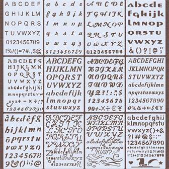 12pcs 7" X 5" Letter, Number & Symbol Stencils For Diary, Planner, Greeting Card, Scrapbook, Gift Tags, School Projects Back To School