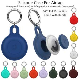 1pc Silicone Protective Case For Airtag Tracker - 360° Full Body Protection, Waterproof, Dust-Proof, Anti-Fingerprint, Anti-Scratch, Anti-Drop, Includes Metal Keychain, Multiple Colors Available, Great Gift