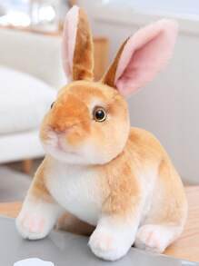 16cm/6.29inch Realistic Rabbit Plush Toy Cute Lifelike Bunny Stuffed Animlas Dolls Plushies Photos Props Rabbit Simulation Rabbit Toy Model Kids Birthday Gifts Home Decoration - Multicolor - View 15