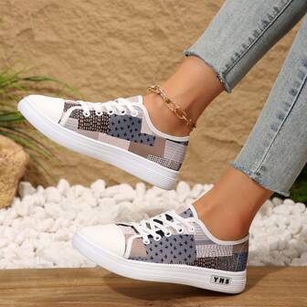 Fashionabla och mångsidiga lätta andningsbara damsneakers i canvas för alla årstider