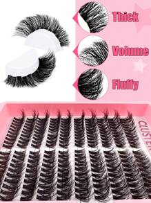 200pcs DIY Eyelash Extension Kit, 8-16mm Mixed Length Individual Lashes Cluster Set, Fluffy C-Curl Eyelash Extension Kit, Includes Lash Glue, Sealant And Eyelash Extension Tools For Easy At-Home Application - Black - View 6