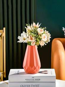 Plastic Anti-Fall Minimalist Diamond-Shaped Hydroponics Flower Vase, Suitable For Indoor, Cafe, Real Flower Cultivation,Home Decor,Flower Vase,Centerpiece,Table Decor Gifts Birthday Graduation