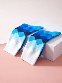 1 Pair Of Women Socks Summer Comfortable Breathable Art Socks Mid-Tube Socks Socks Short Tube Socks Interesting Socks Fashionable Socks Antibacterial Nylon Socks Happy Socks White And Blue Rhinestone Socks Anime Socks Designer Socks Valentine's Day Party Creative Personalized Fun Gifts Comfortable Breathable Gifts - Multicolor - View 3
