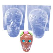 Molde Calavera Hueca 14 Cm Chocolates Dia De Muertos - Transparente - Ver 1