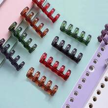 4pcs Removable Plastic Loose Leaf Rings, 5-Hole Binder Clips Plastic Coils For Loose Leaf Notebook - one-size - View 5