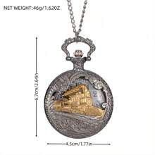 Đồng hồ bỏ túi phong cách Steampunk cổ điển - Chuyển động thạch anh chính xác, thiết kế rỗng phức tạp, hiển thị tương tự trên chuỗi vòng cổ thời trang - Ý tưởng quà tặng hoặc quà lưu niệm vượt thời gian - Bạc - Xem 5