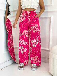 Duna Pantalona Women's Fashion Printed Elastex Waistband - Hồng - Xem 5