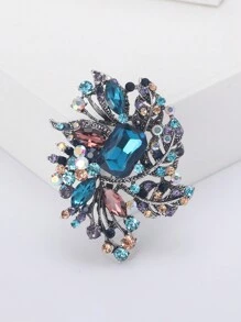 1Pc Fashionable And Luxurious Crystal Glass Brooch Suitable For Daily Wear By Women