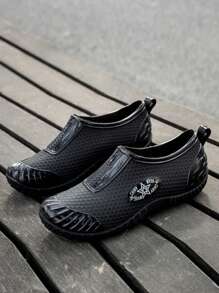 新款女士雨靴，防水短靴，时尚户外雨鞋，保暖内衬，防滑，轻便，适用于厨房、园艺 - 黑色 - 查看 1