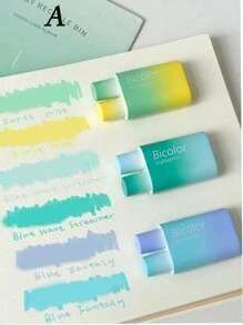 1box 3pcs Colorful Highlighter Pens, Fluorescent Marker Pens For Students Back To School - Multicolor - View 8