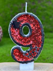 1 pieza Decoración de tarta con vela tope con araña y borde de telaraña rojo para cumpleaños, decoración de habitación, regalos, velas de cumpleaños, decoraciones de cumpleaños, feliz cumpleaños, velas de tarta, decoración de habitación para graduación