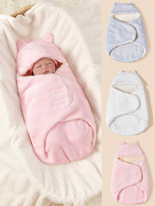 1pc Unisex Baby Plush Fleece Swaddle Plus Fleece Blanket Love Valentine
