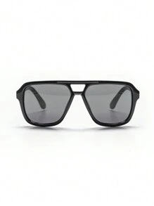 1pc Men's Double Bridge Aviator Metal Frame Fashion Glasses For Driving - A - View 4