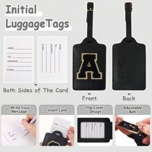Bộ 2 thẻ hành lý chữ cái đầu cá nhân hóa cho vali có chữ Chenille, thẻ hành lý chữ cái dễ thương, thẻ hành lý có chữ lồng cho túi hành lý Quà tặng du lịch cho phụ nữ nam giới trẻ em thanh thiếu niên Thẻ hành lý Phụ kiện du lịch Đồ dùng du lịch thiết yếu Tổ chức du lịch cho kỳ nghỉ hè bãi biển Túi trở lại trường cho trường học Phụ kiện học tập Đồ dùng học tập - màu đen - Xem 9