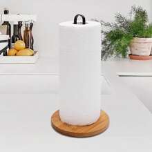 1pc Vertical Paper Towel Holder Light Luxury Iron Absorbent Paper Roll Paper Kitchen Paper Holder Premium No-Punch Desktop Paper Towel Holder - Multicolor - View 1