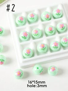 Hand-Painted Beads, Flower Series Round Beads, Acrylic Creative Beads, Variety Of Elegant And Cute Colors Suitable For Festivals, Gifts, Matching Accessories, And Daily DIY - Hand Painted Flower Beads - View 21