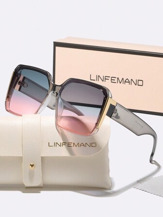 LINFEMAND élégantes oversize LINFEMAND, mode, décoration extérieure, coupe-vent, conduite, fête de plage, cadeau de festival pour hommes et femmes, tenue élégante pour les vacances d'été à la plage, en extérieur, style oversize avec monture carrée